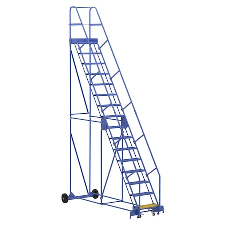 Vestil 196 H Steel Warehouse Ladder, 58 deg Perf, 16 Step, 10", 16 Steps LAD-16-14-P